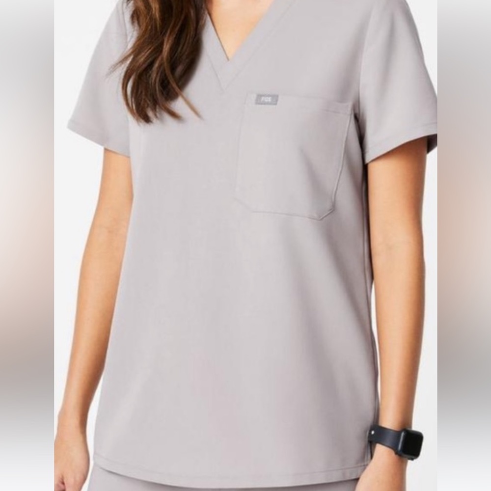 Figs Slate Grey Scrub Top